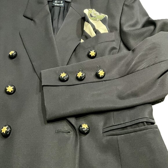 Escada by Margaretha Ley Vintage Wool Blazer with Gold Star Buttons - Picture 6 of 8